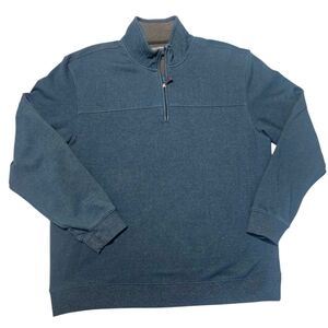 Van Heusen Men's Quarter Zip Ocean Blue Pullover XL
